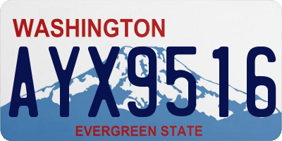 WA license plate AYX9516