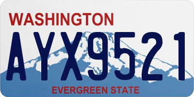 WA license plate AYX9521