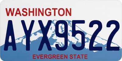 WA license plate AYX9522