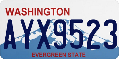 WA license plate AYX9523