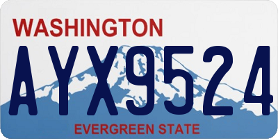 WA license plate AYX9524