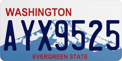 WA license plate AYX9525