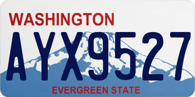 WA license plate AYX9527