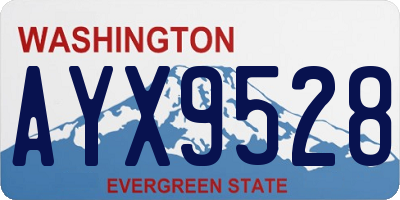 WA license plate AYX9528