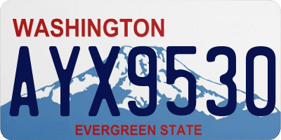 WA license plate AYX9530