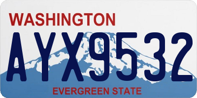 WA license plate AYX9532