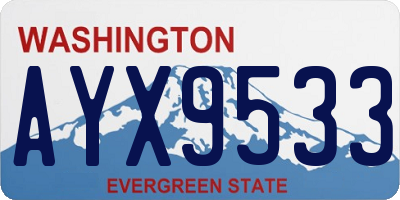 WA license plate AYX9533