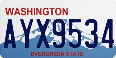 WA license plate AYX9534