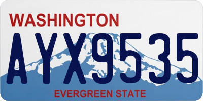 WA license plate AYX9535