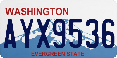 WA license plate AYX9536