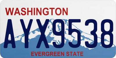 WA license plate AYX9538