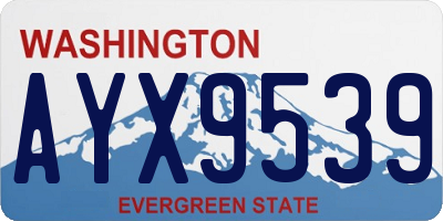 WA license plate AYX9539