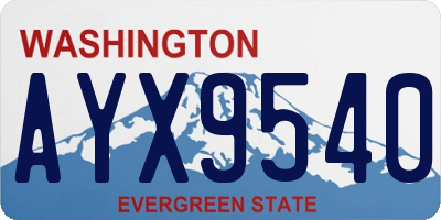 WA license plate AYX9540