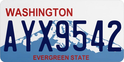 WA license plate AYX9542