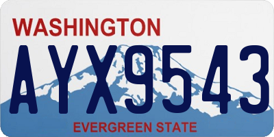 WA license plate AYX9543