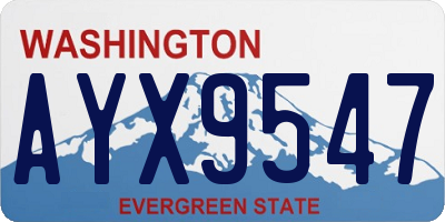 WA license plate AYX9547