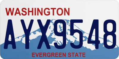 WA license plate AYX9548