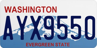 WA license plate AYX9550