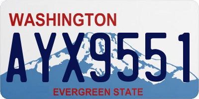 WA license plate AYX9551