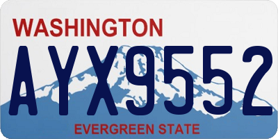 WA license plate AYX9552