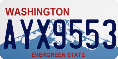 WA license plate AYX9553