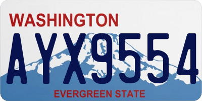 WA license plate AYX9554