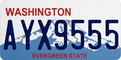 WA license plate AYX9555