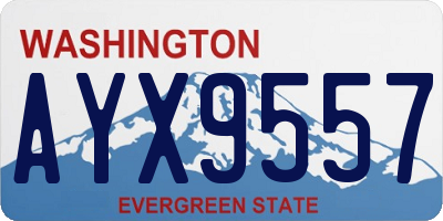 WA license plate AYX9557