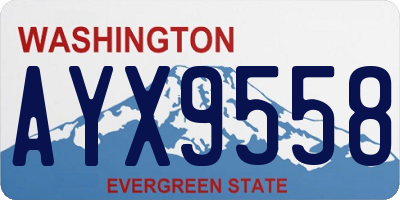 WA license plate AYX9558