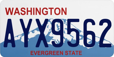 WA license plate AYX9562