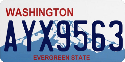 WA license plate AYX9563