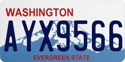 WA license plate AYX9566