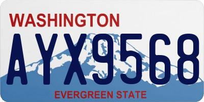 WA license plate AYX9568