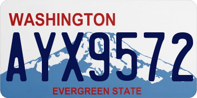 WA license plate AYX9572