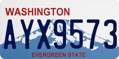 WA license plate AYX9573