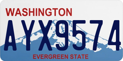 WA license plate AYX9574