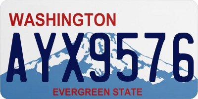 WA license plate AYX9576