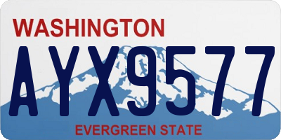 WA license plate AYX9577