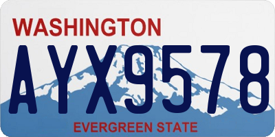 WA license plate AYX9578