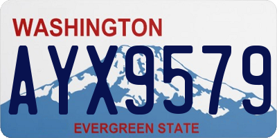 WA license plate AYX9579