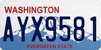 WA license plate AYX9581