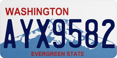 WA license plate AYX9582