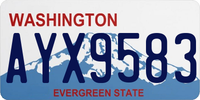 WA license plate AYX9583