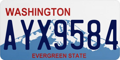 WA license plate AYX9584