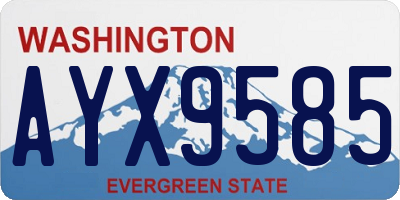 WA license plate AYX9585