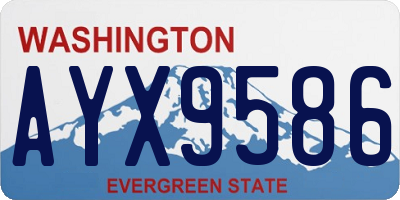 WA license plate AYX9586