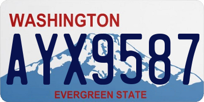 WA license plate AYX9587