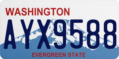 WA license plate AYX9588