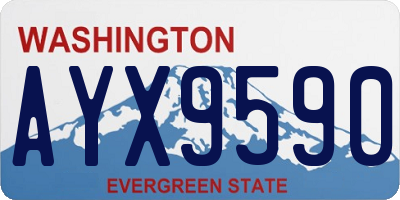 WA license plate AYX9590