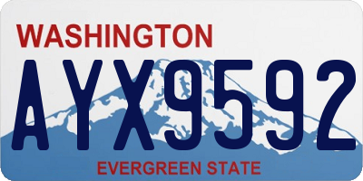 WA license plate AYX9592